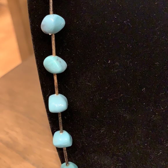 Vintage Navajo Handmade Turquoise Chunk Necklace - Picture 4 of 4
